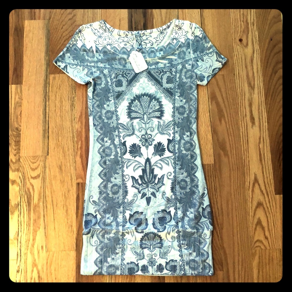 Gray Patterned Mini Dress